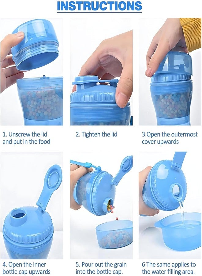 Cyrox 2-in-1 Portable Pet Water and Food Dispenser Cup, Travel-Friendly Bottle with Dual Chambers for Dogs and Cats - Includes Separate Bowls for Snacks, Kibble, and Hydration on-The-Go (1Pcs) - Image 3